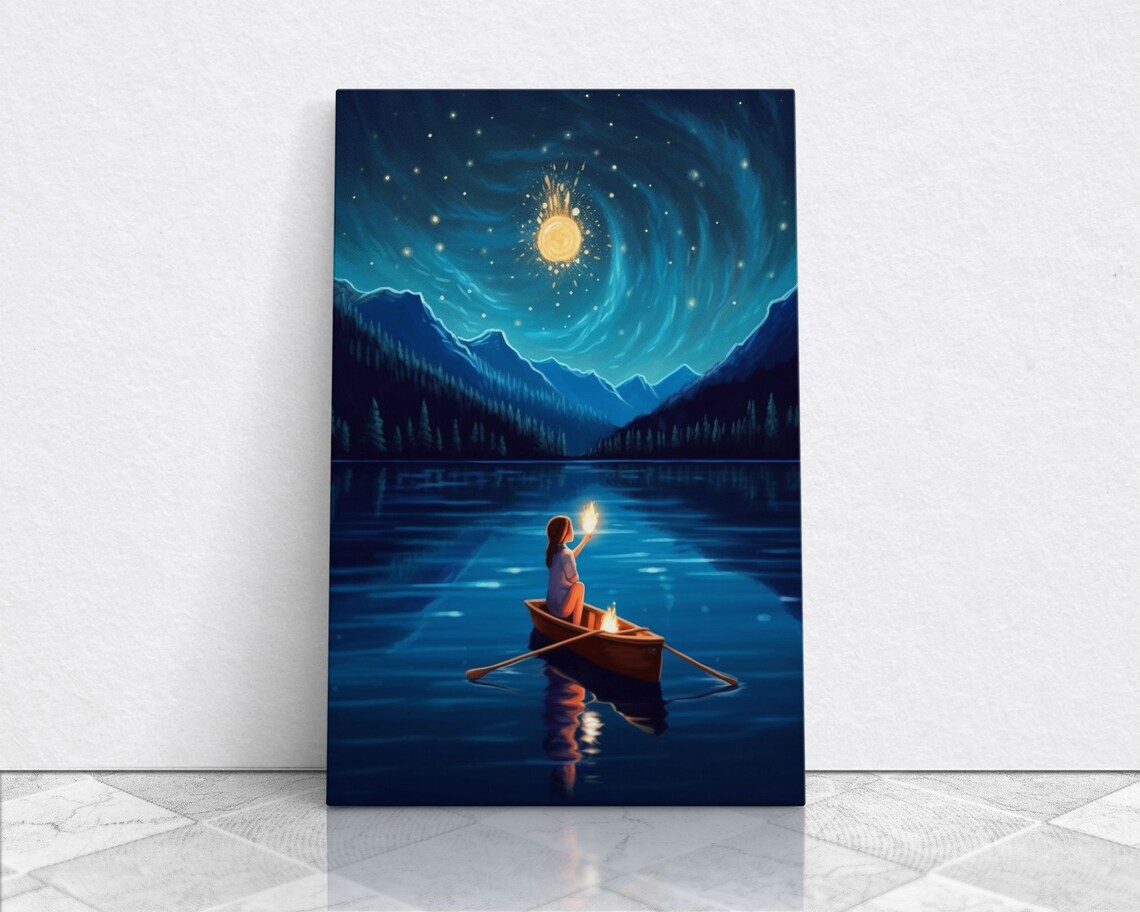 Starry Night Girl Wizard, Van Gogh-Inspired Art Print - Image 5