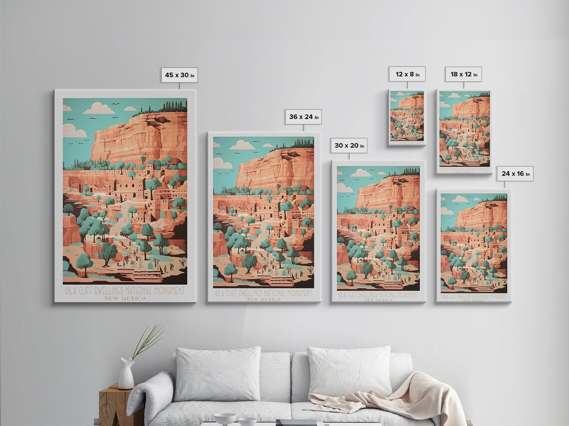 Gila Cliff Dwellings New Mexico Ancient Canyon Ruins Travel Poster - Image 2