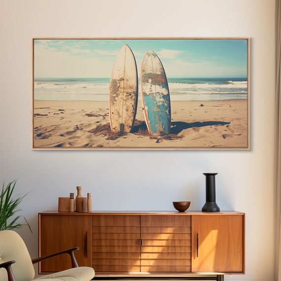 Abandoned Surfboards On Miami Beaches In The 1980s Framed Print Photography Print Vaporwave Aesthetic Wall Art