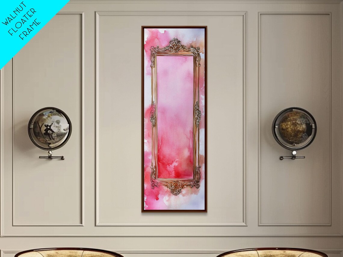 Gold Ornate Frame Pink Watercolor Classic Elegant Wall Art Poster - Image 5