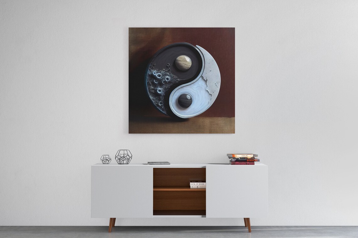 3D Yin And Yang Zen Art Print, Wall Decor