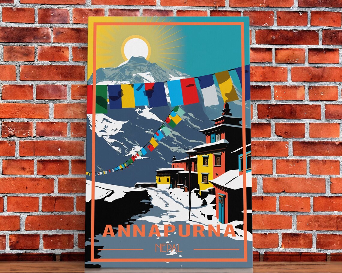 Nepal Poster Annapurna Wall Art Asian Art Print Travel Wall Print Travel Poster Travel Artwork Travel Wall Art Wall Print - Image 5