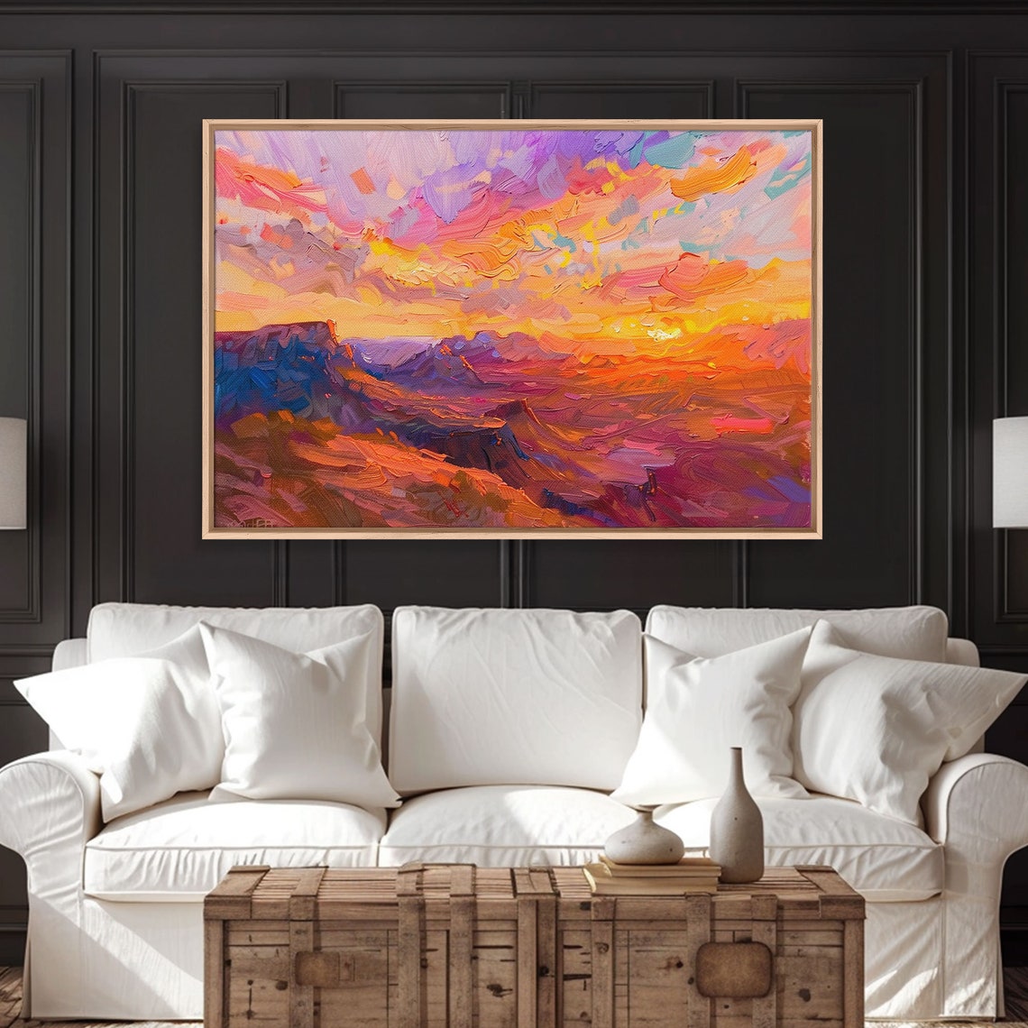 Grand Canyon Sunset Vibrant Impressionist Landscape Art Poster - Image 6