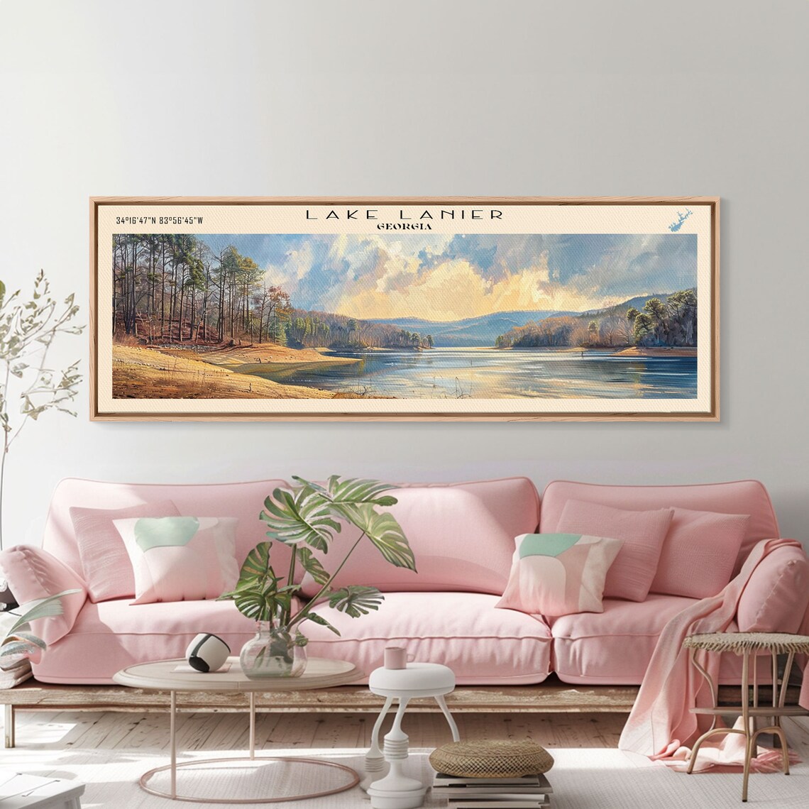 Lake Lanier Georgia Travel Poster, Scenic Lake View