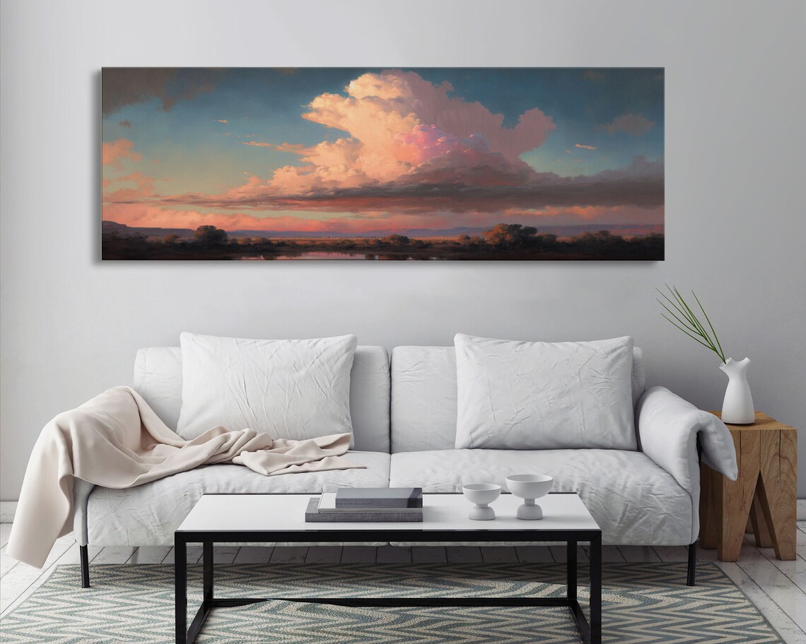 Texas Prairie Sunset Watercolor Landscape Art Print - Image 5