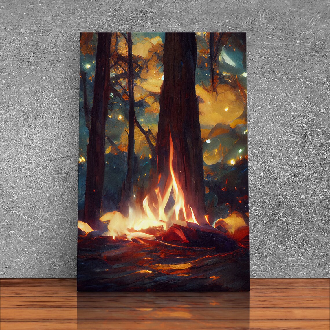 Abstract Campfire Art Print, Living Room Wall Art - Image 3