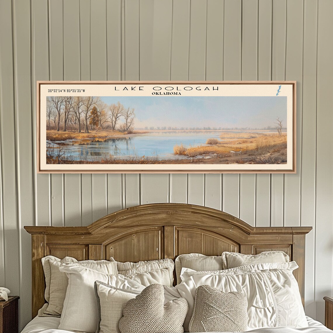 Lake Oologah Oklahoma Golden Autumn Shoreline Panoramic Travel Poster - Image 5