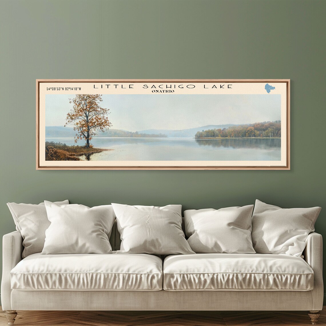 Little Sachigo Lake Ontario Lone Golden Tree Wide Calm Lake Poster - Image 4