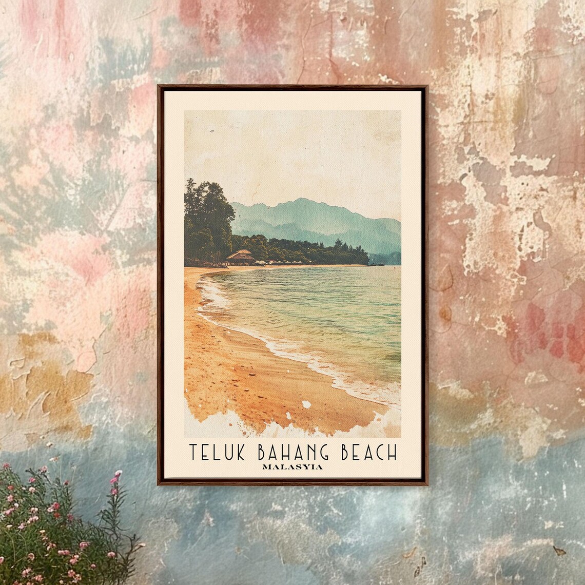Teluk Bahang Beach Malaysia Golden Sand Curve Green Hills Poster - Image 4