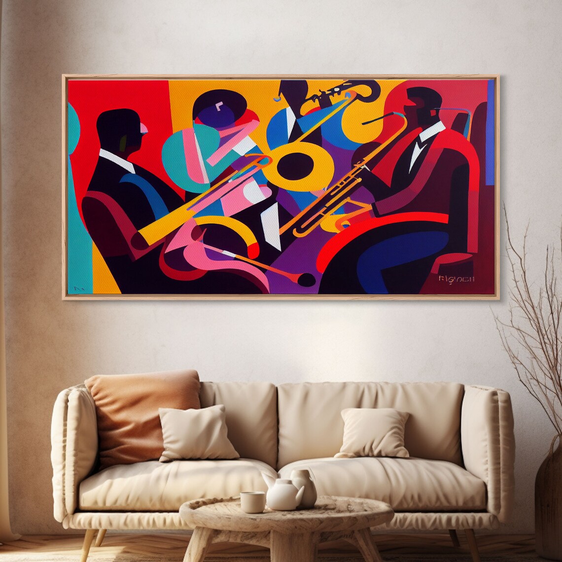 Jazz Music Oil Painting Art Print, Abstract Decor - Image 4