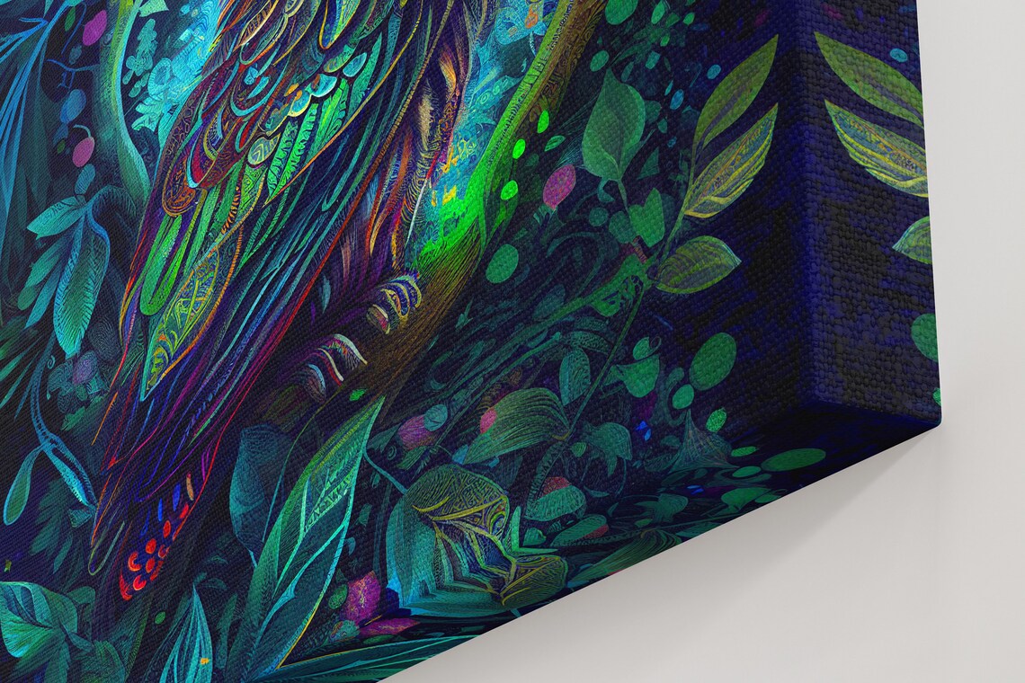 Colorful Psychedelic Owl Portrait Wall Art Print - Image 2