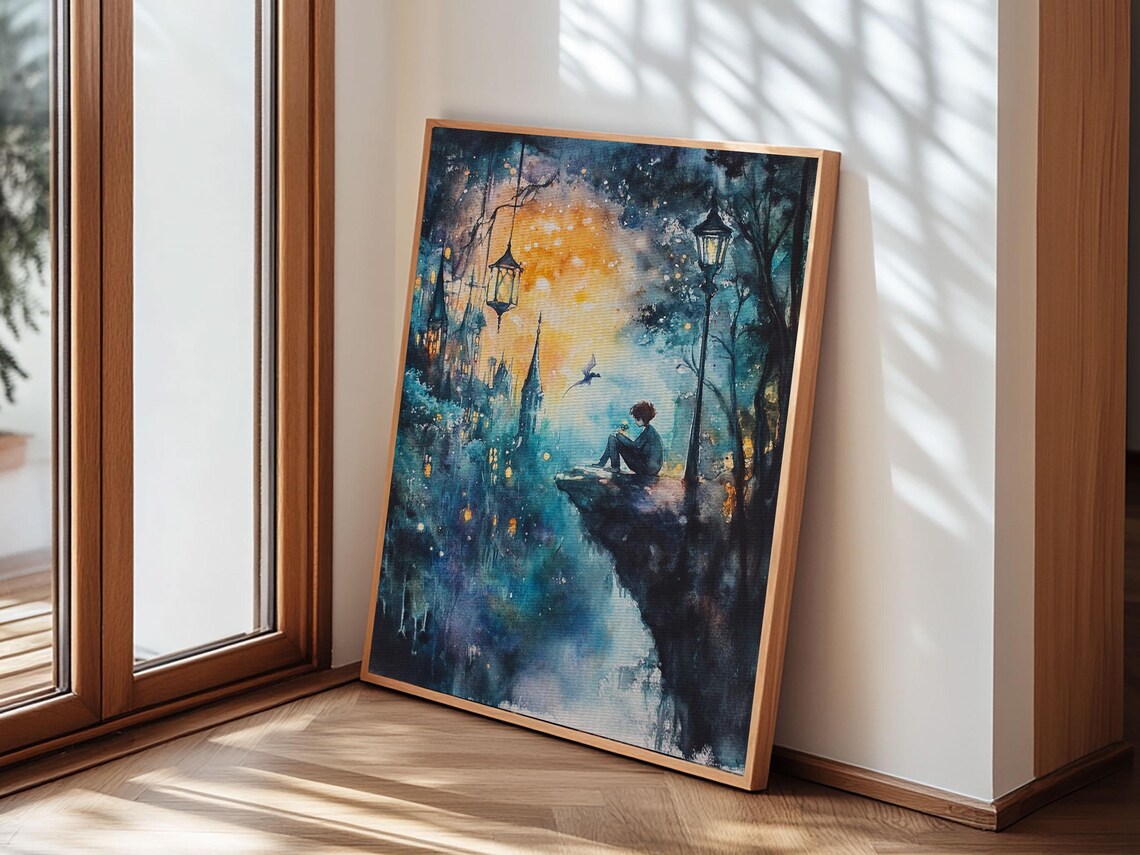 Magical Nightscape Framed Print Whimsical Fantasy Art Moody Wall Art Gift Idea Living Room Decor Dark Romantic Artwork - Image 5