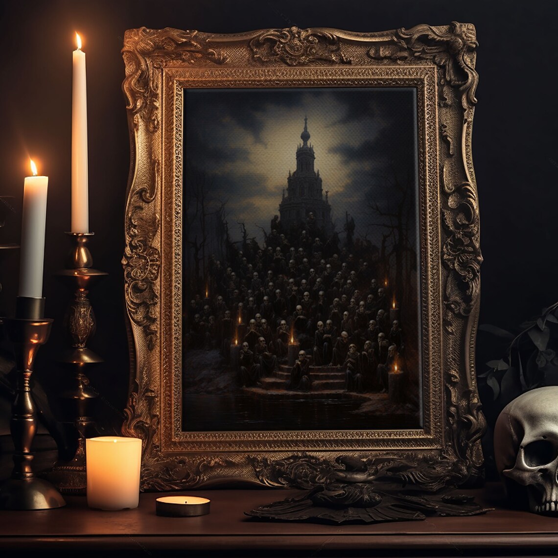 Dark Souls Gathering Night Church Well Of Souls Gothic Horror Poster - Image 6