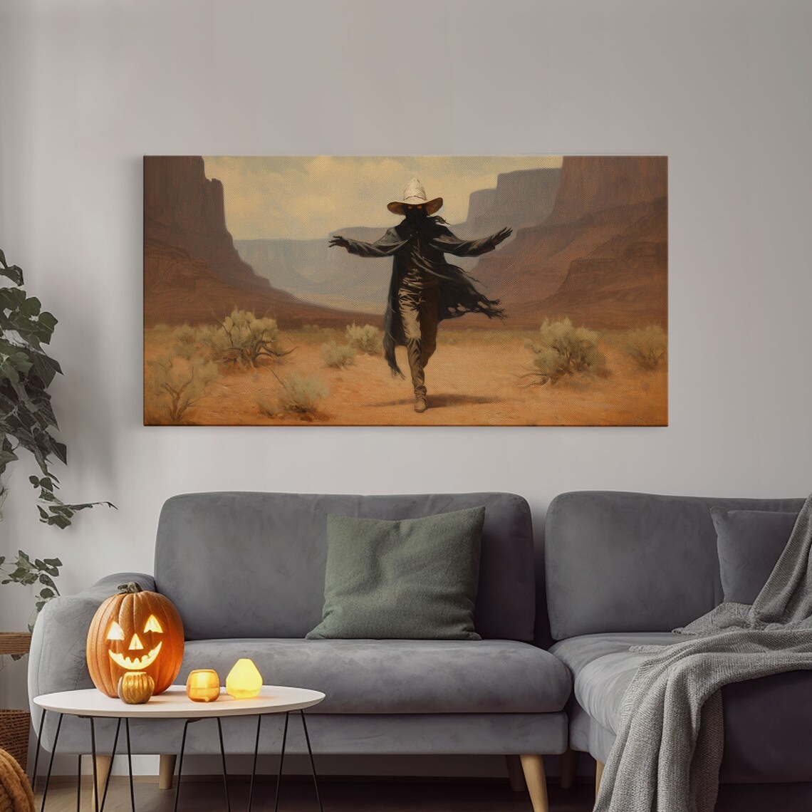 Fabulous Ghost Cowboy Desert Canyon Lone Figure Spooky Western Wall Poster - Image 3