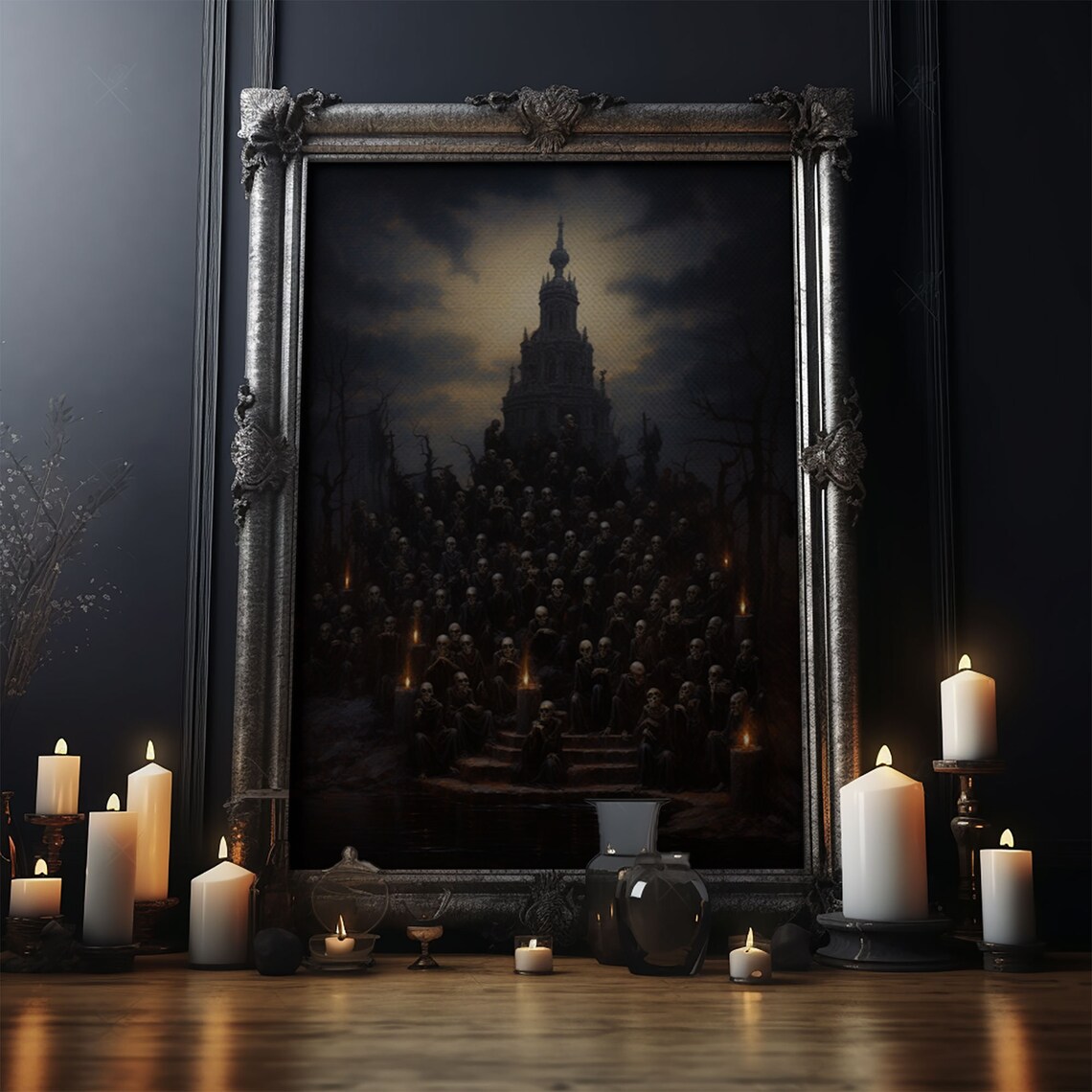 Dark Souls Gathering Night Church Well Of Souls Gothic Horror Poster - Image 4