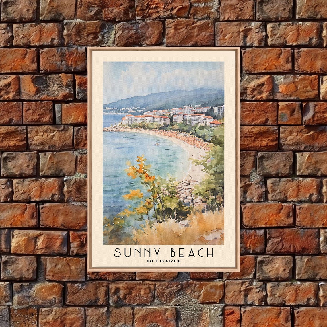 Sunny Beach Bulgaria Resort Bay Hotels Umbrella Lined Sand Poster - Image 5