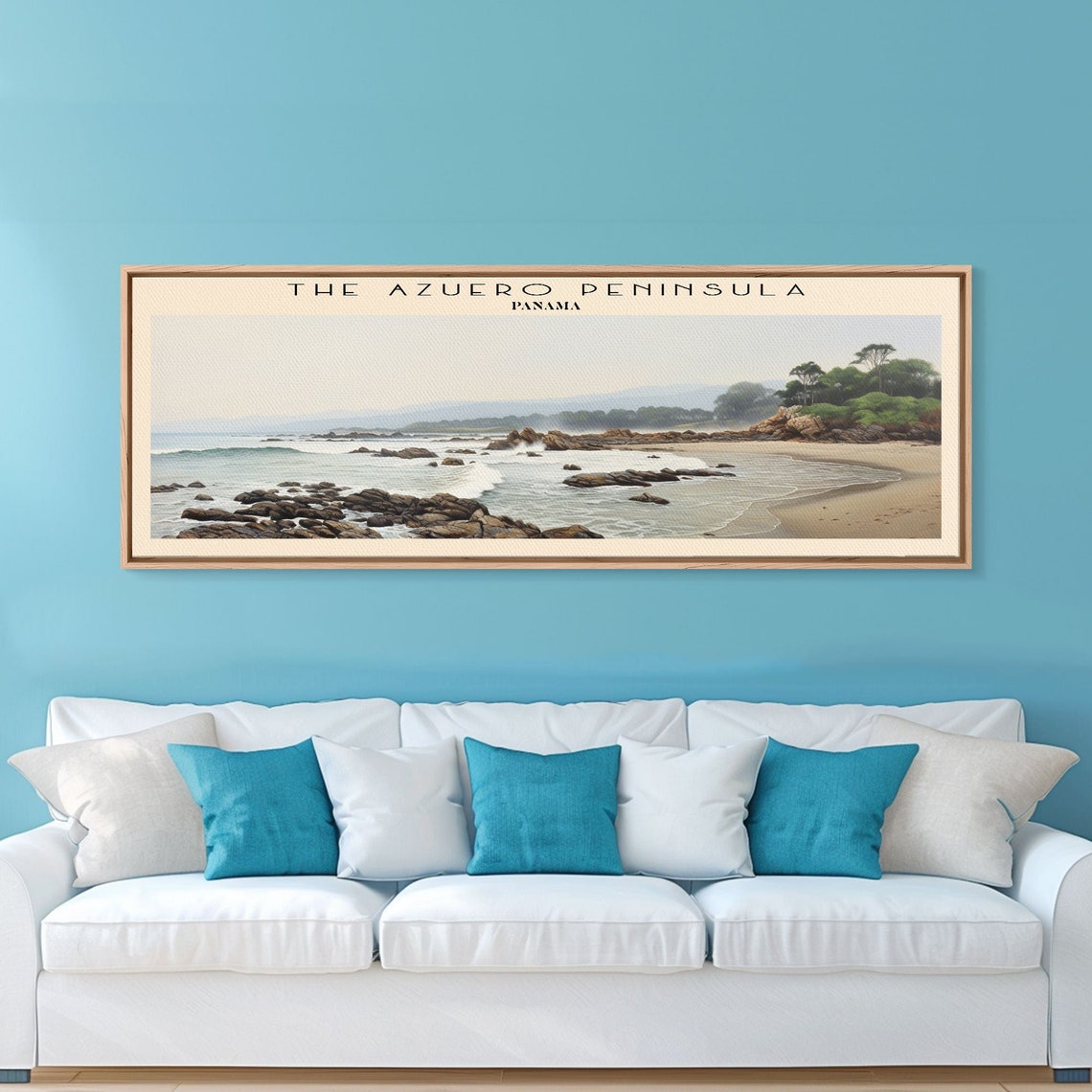 Azuero Peninsula Panama Rocky Beach Coastal Waves Panoramic Poster - Image 5