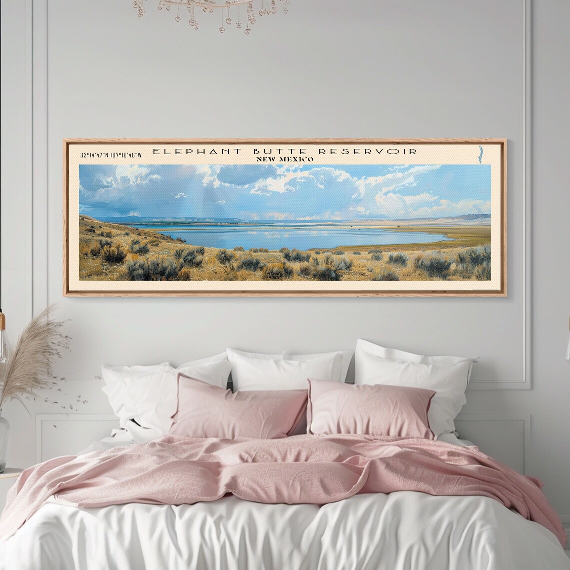Elephant Butte Reservoir New Mexico Desert Sagebrush Bright Sky Panoramic Poster - Image 2