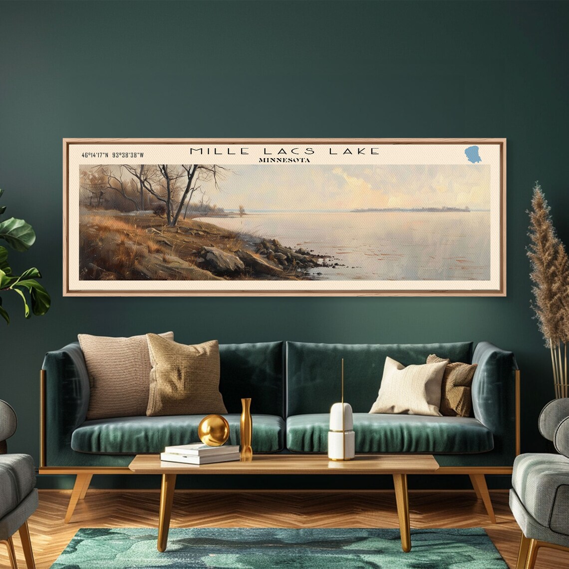 Mille Lacs Lake Travel Poster, Contemporary Landscape - Image 3