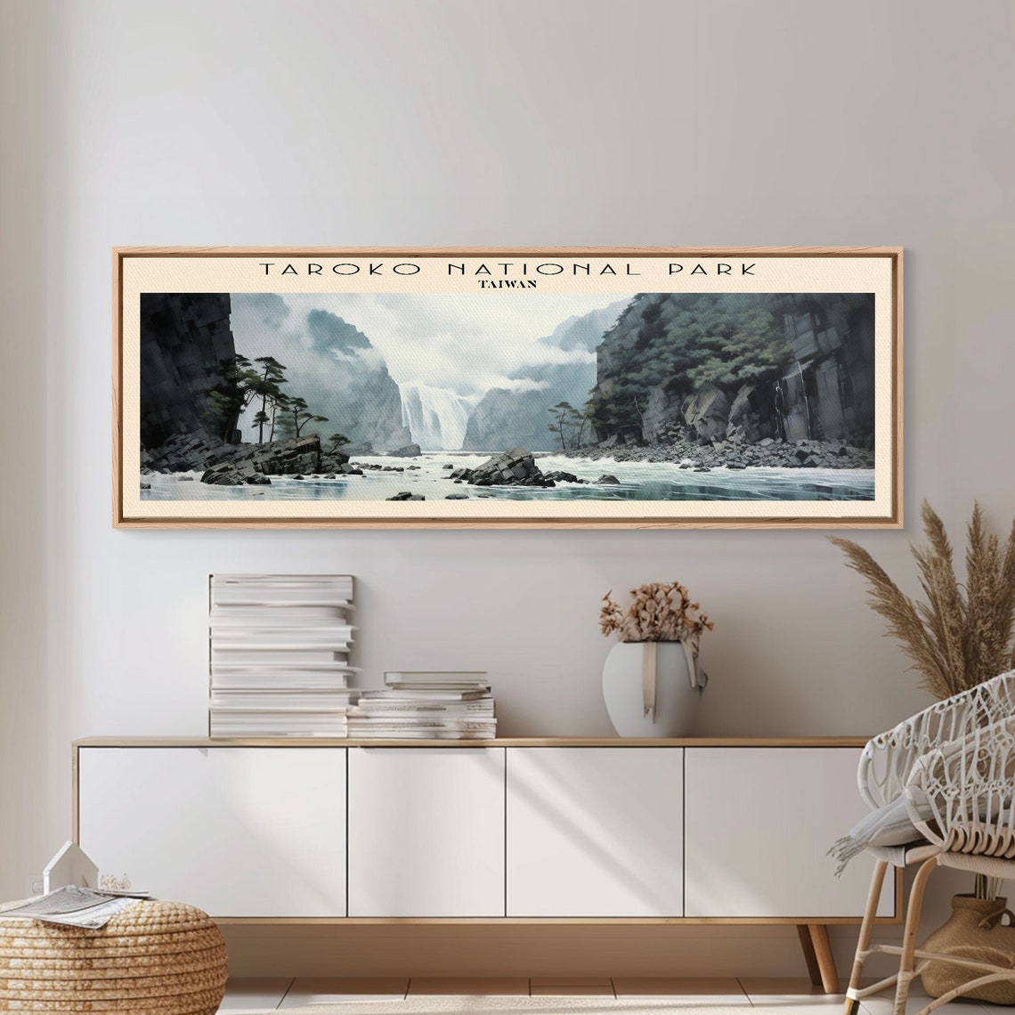 Taroko National Park Taiwan Misty Marble Gorge Waterfall River Poster - Image 5