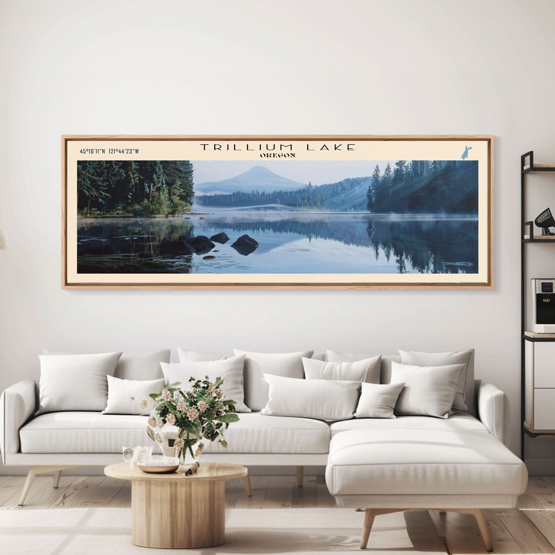 Trillium Lake Oregon Travel Poster, Lake House Decor - Image 4