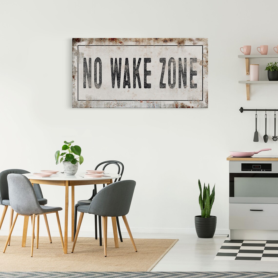 No Wake Zone Rustic Lakehouse Sign Art Print - Image 3