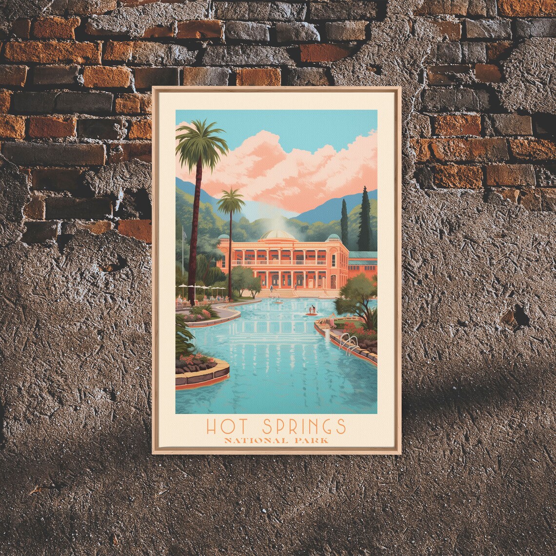 Hot Springs National Park Bathhouse Pool Palm Trees Arkansas Travel Poster - Image 6