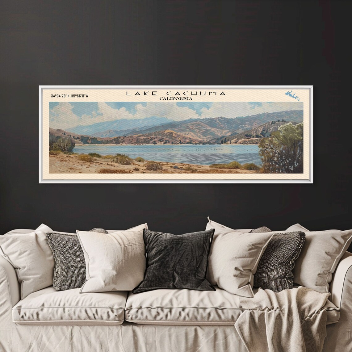 Lake Cachuma California Travel Poster, Lake House Decor - Image 5