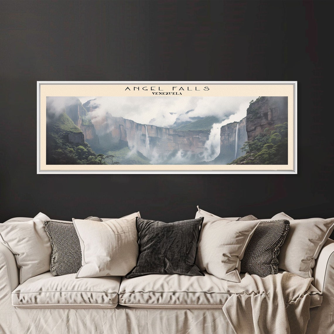 Angel Falls Venezuela Jungle Waterfalls Misty Cliffs Panoramic Poster - Image 3