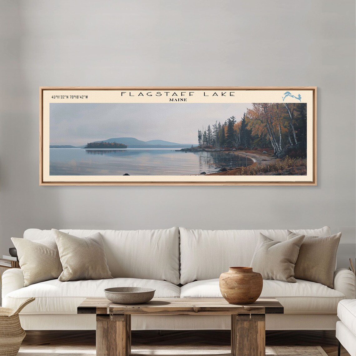 Flagstaff Lake Maine Travel Poster, Lake House Decor - Image 5