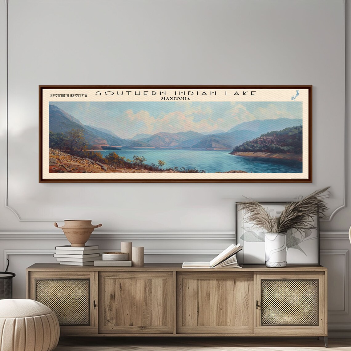 Southern Indian Lake Manitoba Blue Water Rugged Hills Travel Poster - Image 4