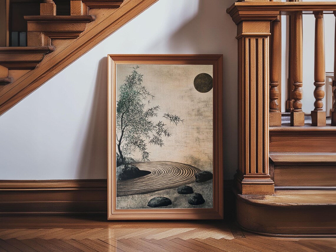 Zen Bamboo Garden Art Print, Minimalist Wabi Sabi - Image 4