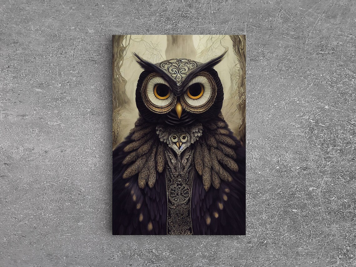 Portrait Of An Owl, Cool Animal Wall Art Print - Image 6