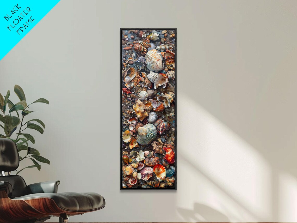Colorful Seashells Collection Textured Coastal Pattern Art Poster - Image 4