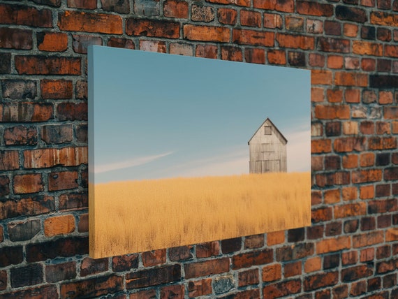 Liminal Spaces Rustic Farmhouse Wall Decor Teal Gray Barn Landscape Art Print Or Country Living Room Wall Decor Liminal Art