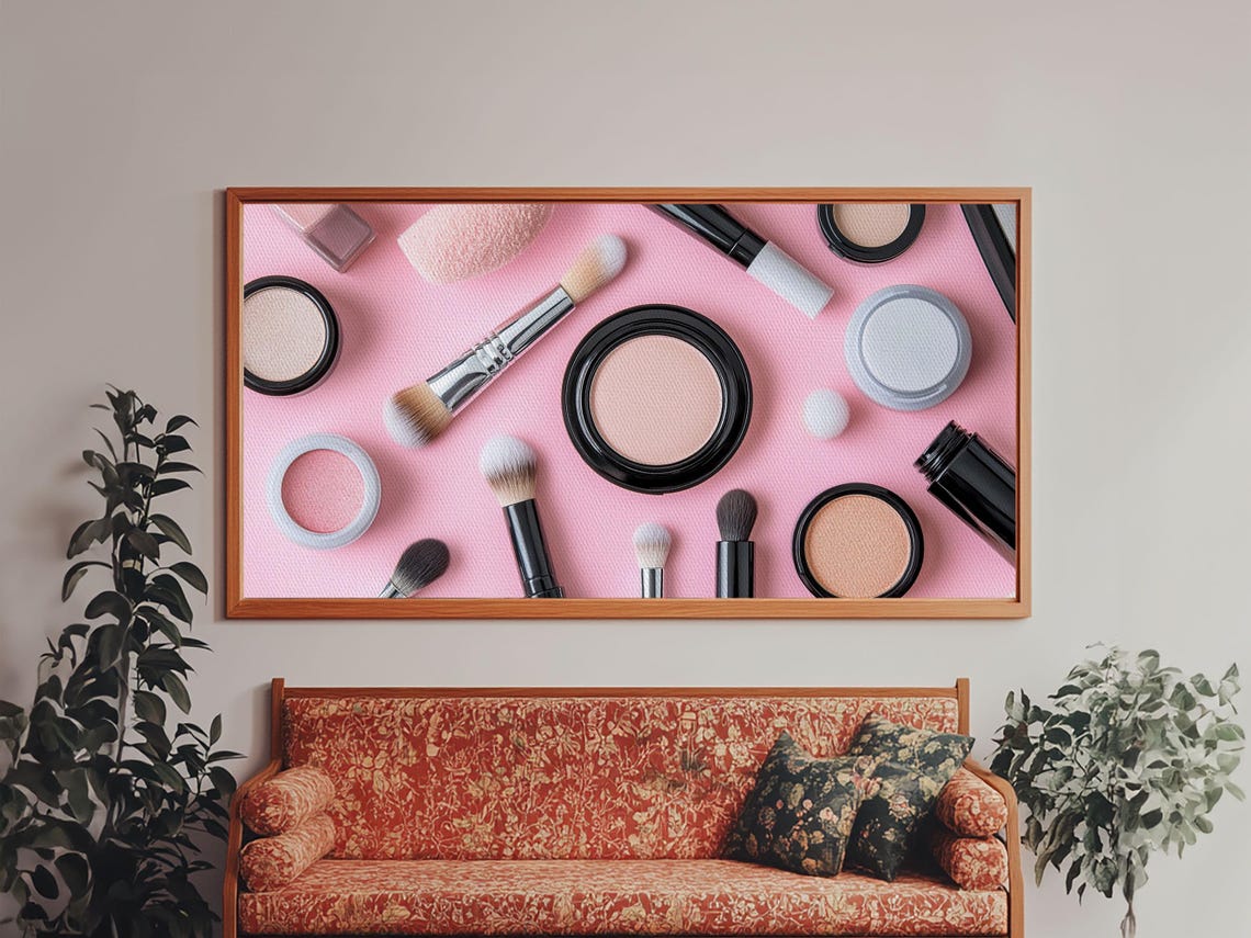 Retro Preppy Makeup Print Makeup Art Makeup Painting Dorm Room Wall Art - Image 4