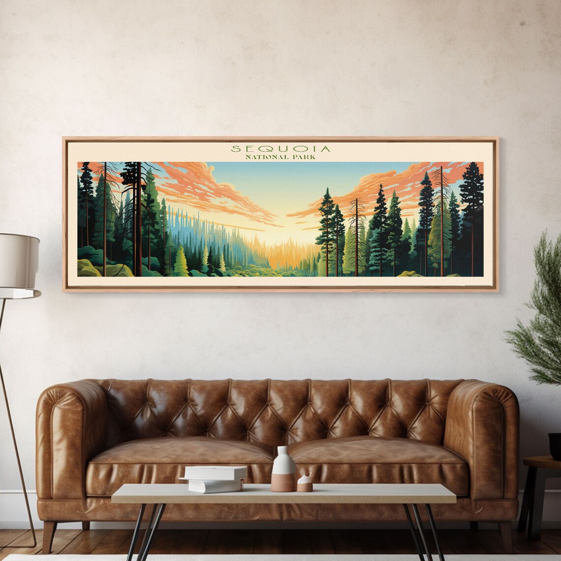 Sequoia National Park, Minimalist Mid-Century Travel Poster