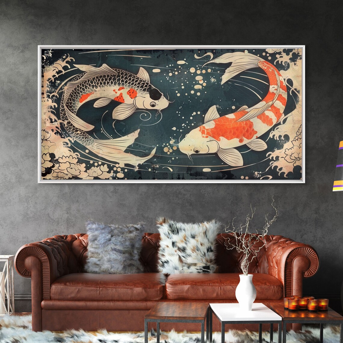 Koi Fish Feng Shui Yin And Yang Art Print, Japanese Style - Image 6