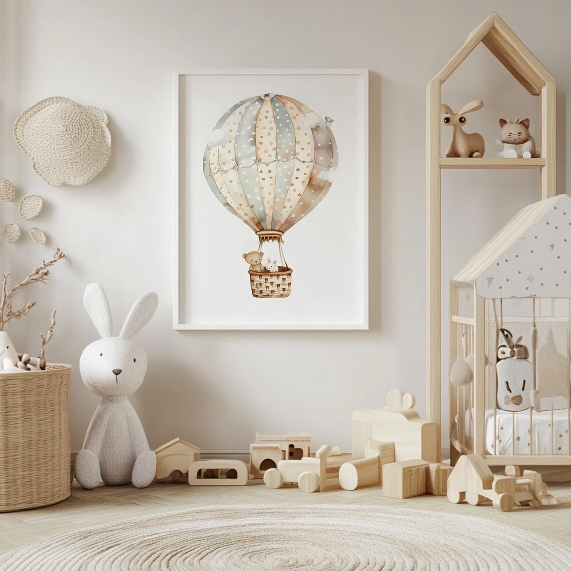 Whimsical Hot Air Balloon Ride Teddy Bunny Adventure - Image 4