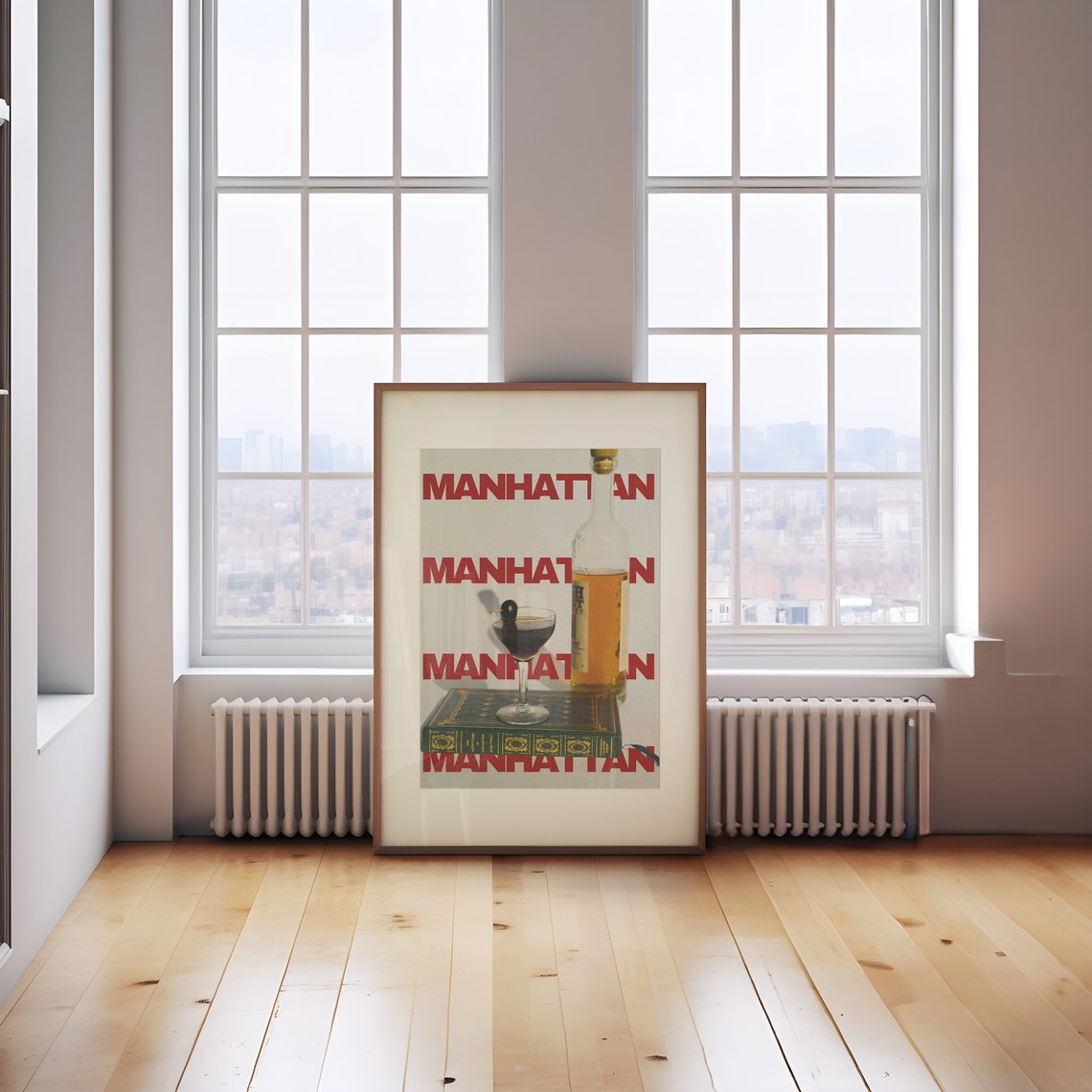Manhattan Cocktail Retro Whiskey Glass Home Bar Decor Poster - Image 3
