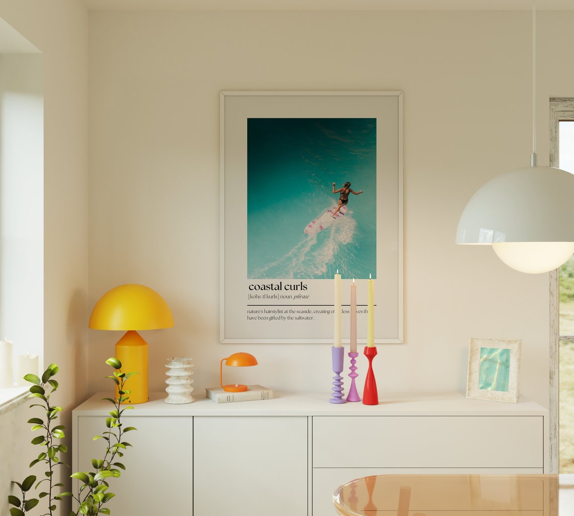 Coastal Curls Surfer Dictionary Definition Beach House Decor Wall Art - Image 4