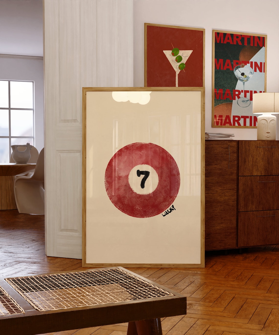 Vintage Pool Ball Art Print, Retro Hand-Drawn - Image 3