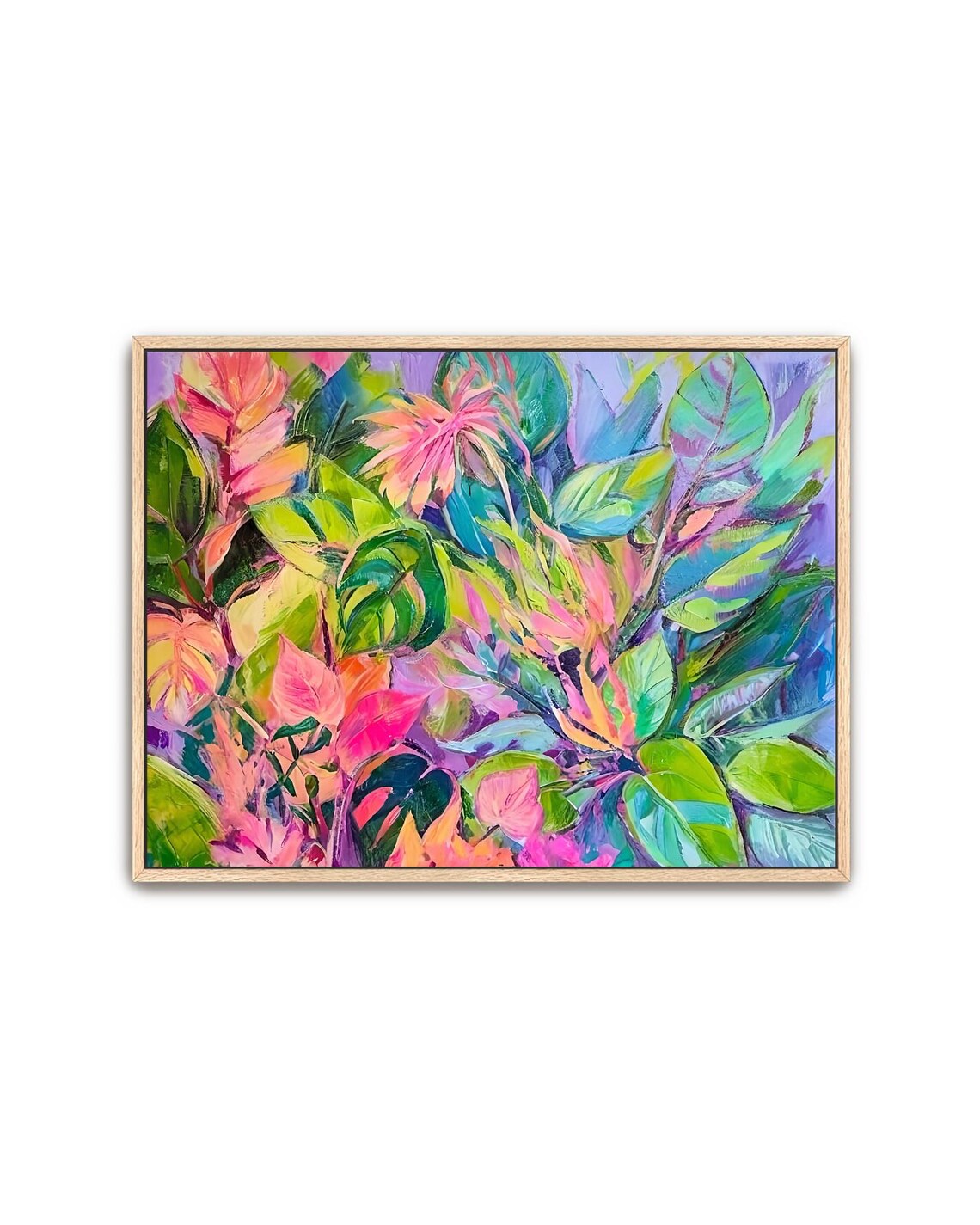 Abstract Acrylic Palm Leaves Tropical Island Art Print