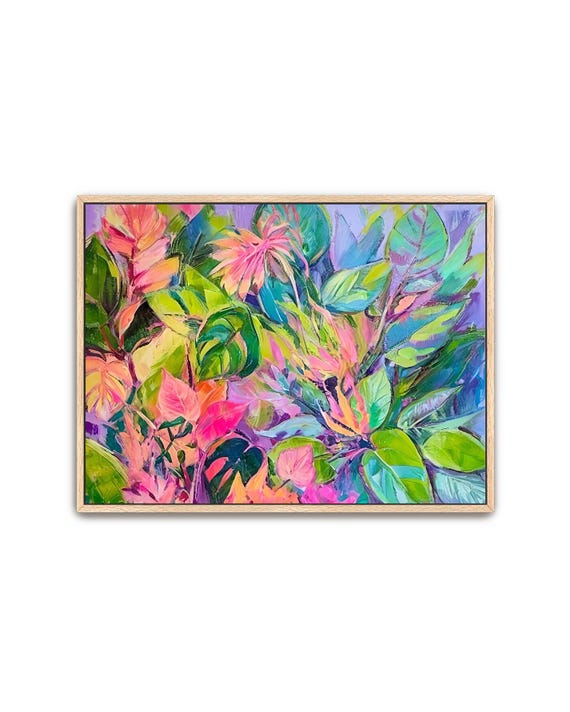 Abstract Acrylic Palm Leaves Tropical Island Art Print