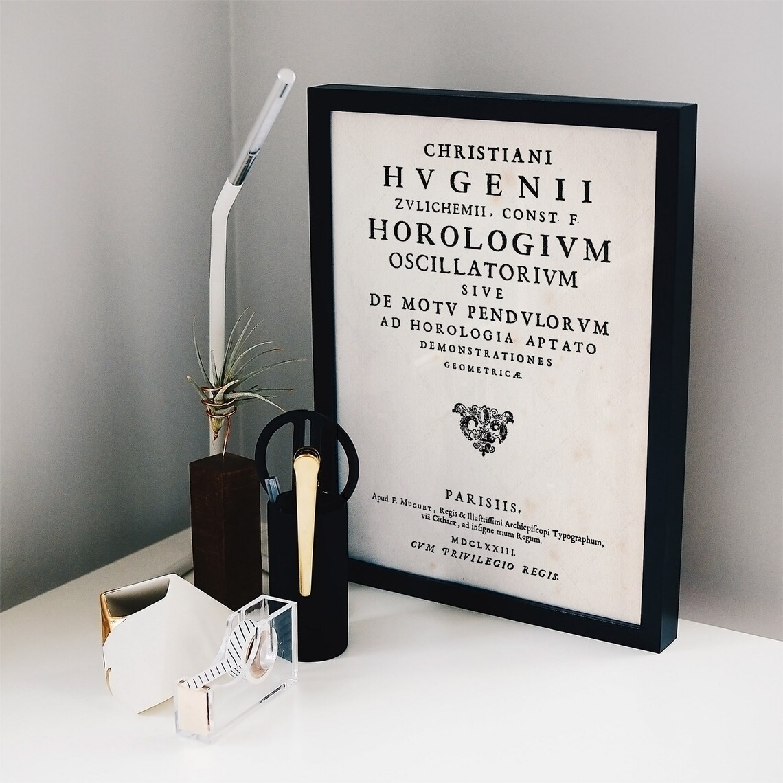 Christiaan Huygens Horologium Oscillatorium 1673 Title Page Science Poster - Image 3