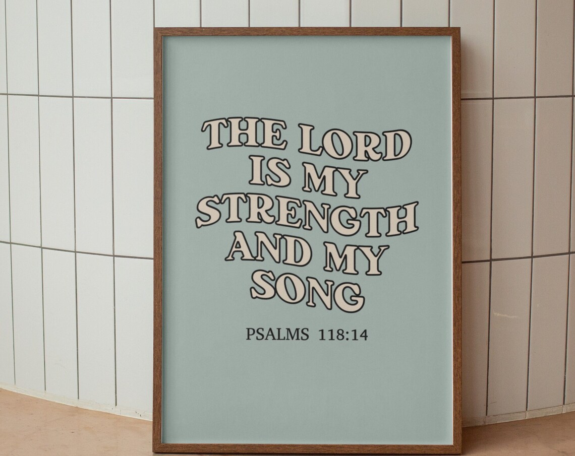 Retro Christian Psalms Verse Art Print, Bible Decor - Image 2