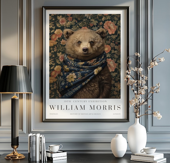 William Morris Bear Vintage Exhibition Poster, Wall Art