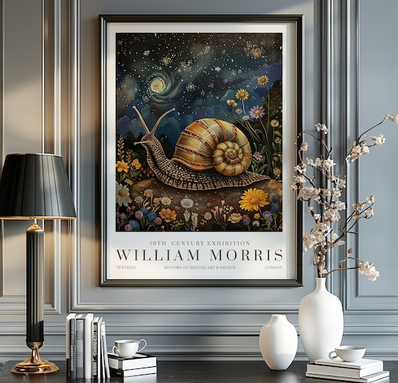 William Morris Snail Vintage Exhibition Poster