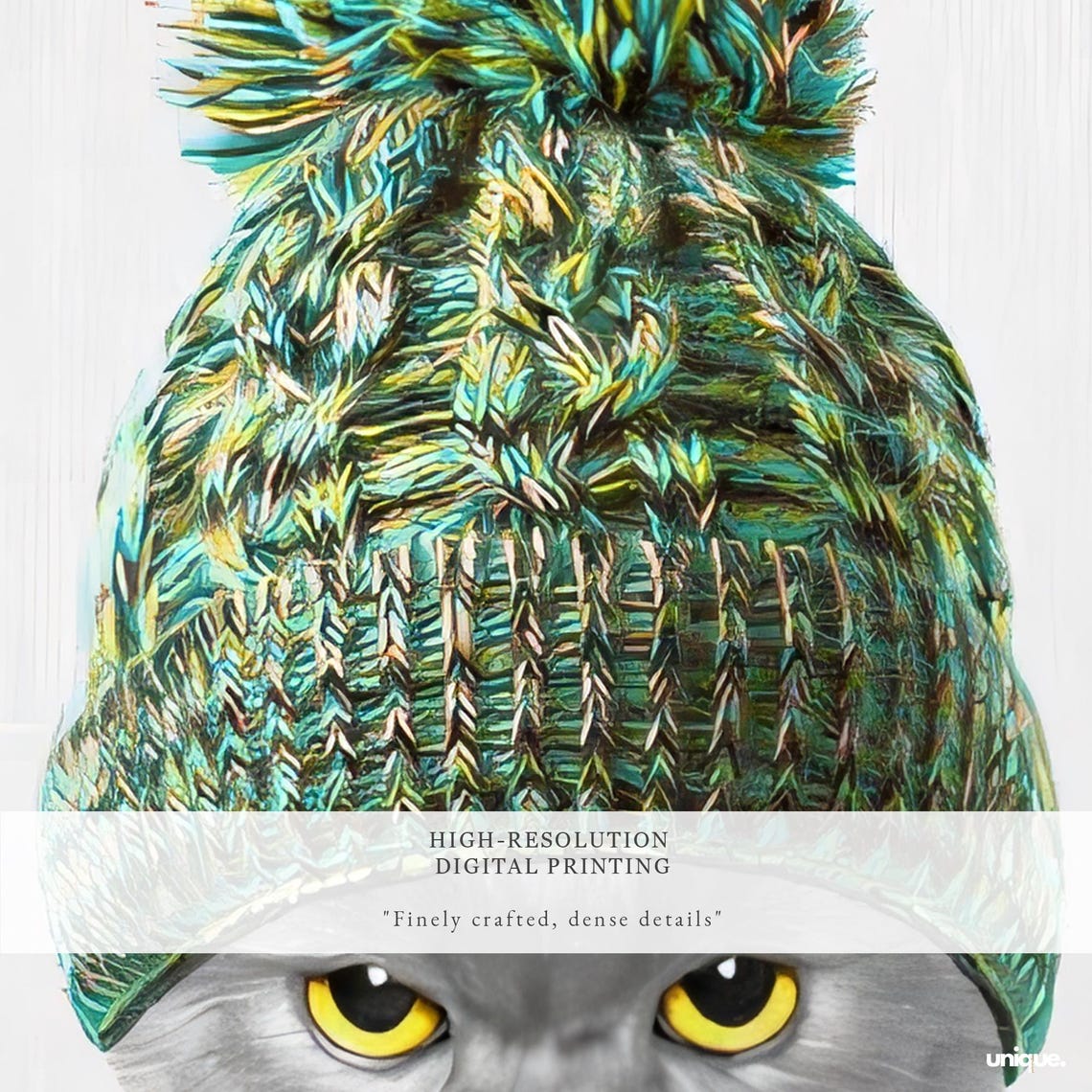 Grumpy British Shorthair Cat in Knit Winter Hat Funny Poster - Image 2
