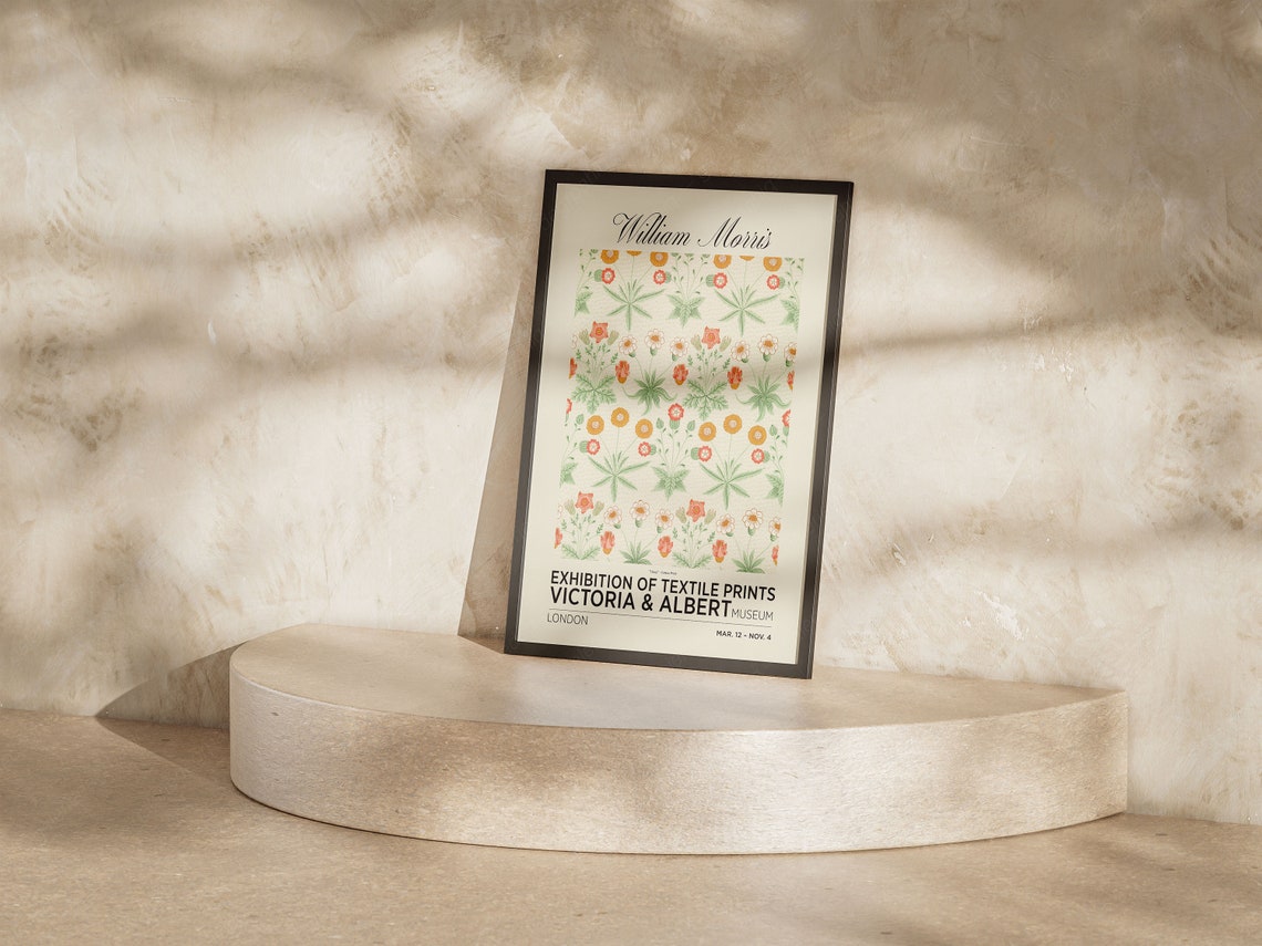 William Morris Victoria Albert Museum Exhibition Floral Textile Poster - Image 5